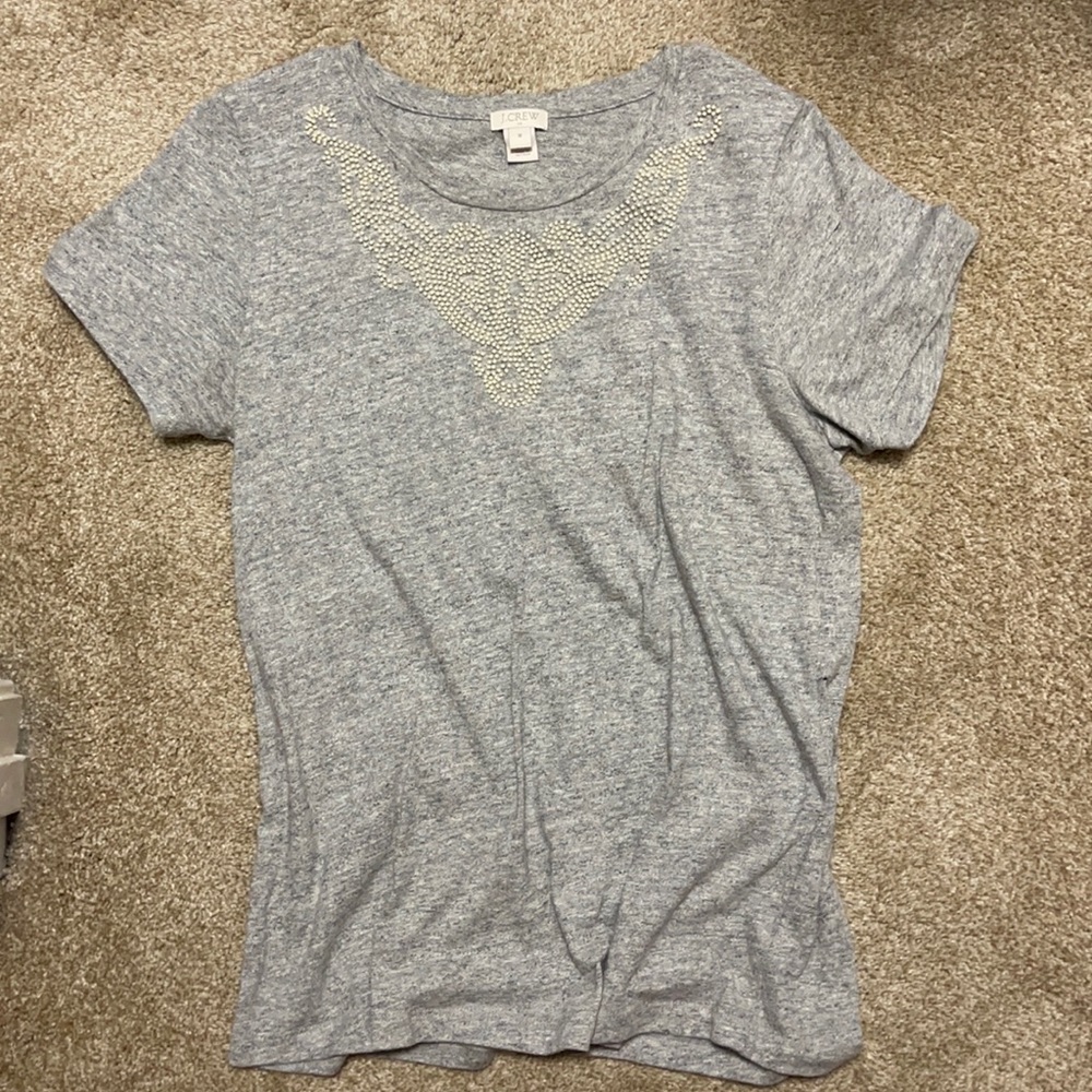 J crew tee shirt with beading detail